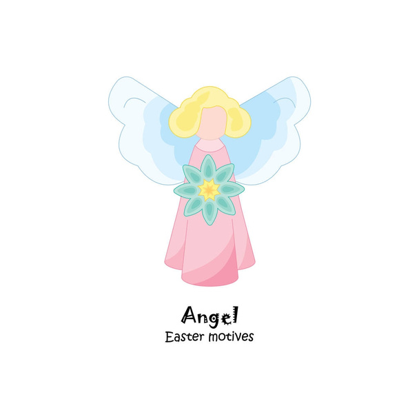 Anioł z ilustracja kwiat   - Wektor, obraz