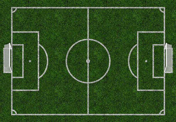 Soccer field with gates. Top view - Photo, Image