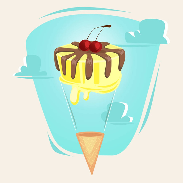 Ice cream as balloon illustration. Concept vector illustration. - Vettoriali, immagini