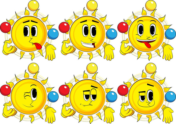 Kreslený slunce žonglér. - Vektor, obrázek
