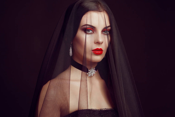 Halloween vampire woman portrait - Photo, Image