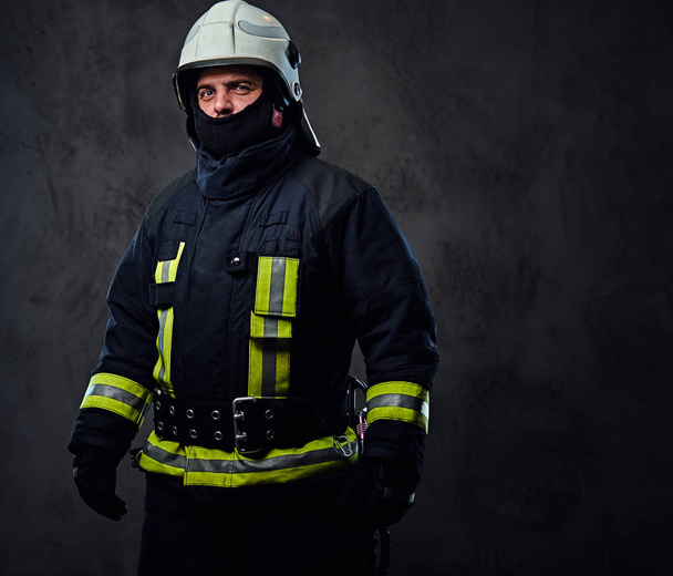 Studio portrait of firefighter - Zdjęcie, obraz
