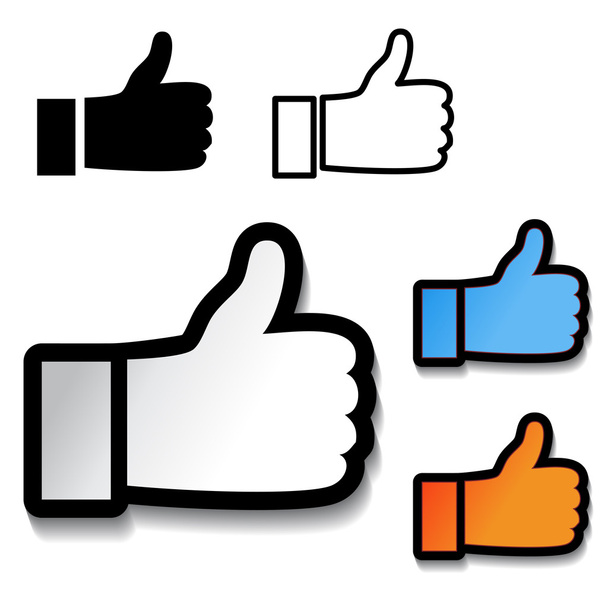 Thumb up hand symbol - Vector, Image