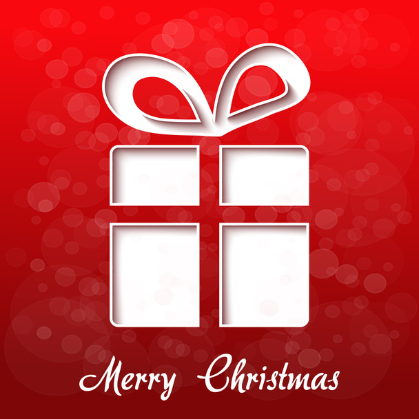 paper Christmas gift, red background - EPS 10 - Vector, Imagen