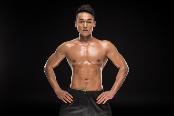 shirtless muscular asian man - Фото, зображення
