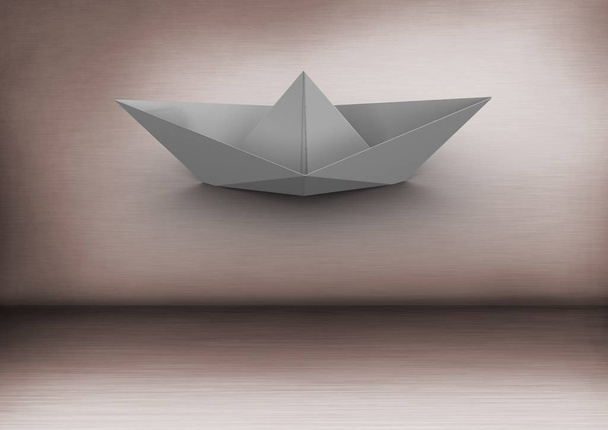 Paper boat in room - Foto, Imagem