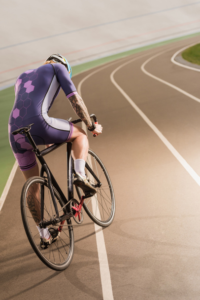 cyclist riding bicycle on cycle race track - Photo, Image