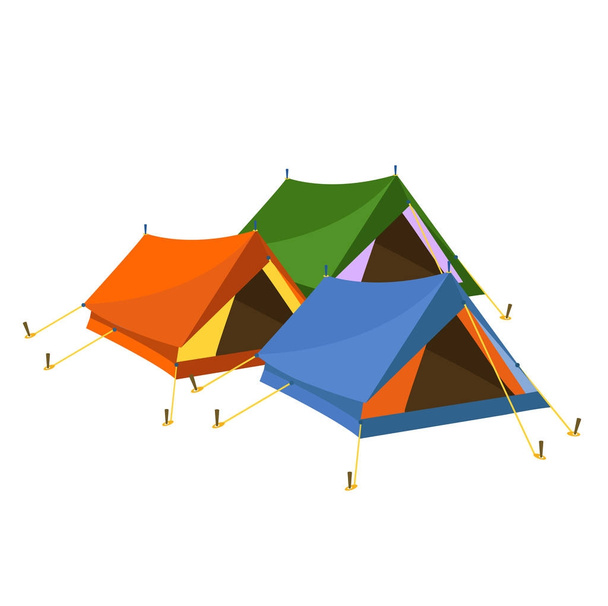 Tents on white background - Vector, Image