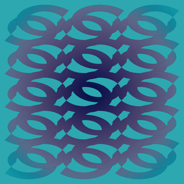 Regelmatig ovale patroon paarse en donker blauw op turquoise overlay - Foto, afbeelding