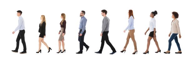 Businesspeople Walking In A Line - Foto, afbeelding