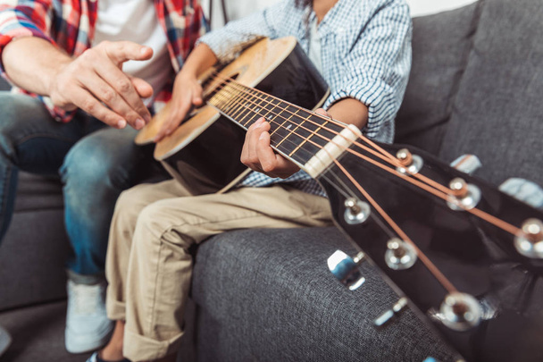 father and son playing guitar - Foto, Imagen
