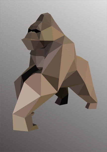  geometric abstract gorilla - Vetor, Imagem
