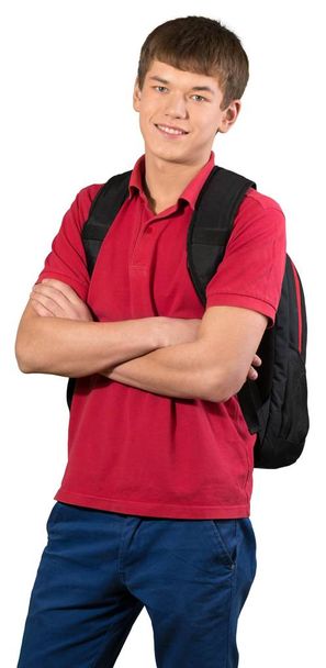 Student man with backpack - Foto, Imagem