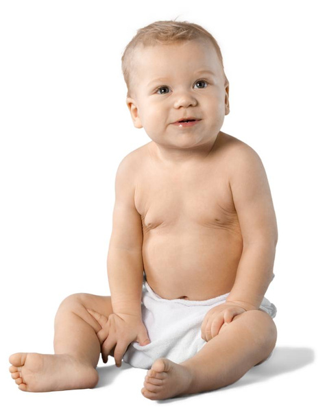 söpö vauva poika eristetty valkoisella taustalla - Valokuva, kuva