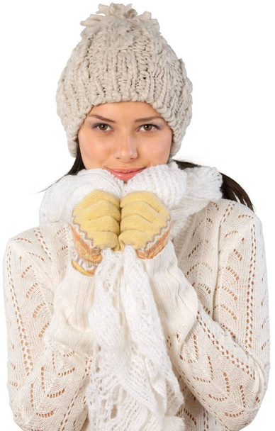  young woman in winter clothes - Fotoğraf, Görsel