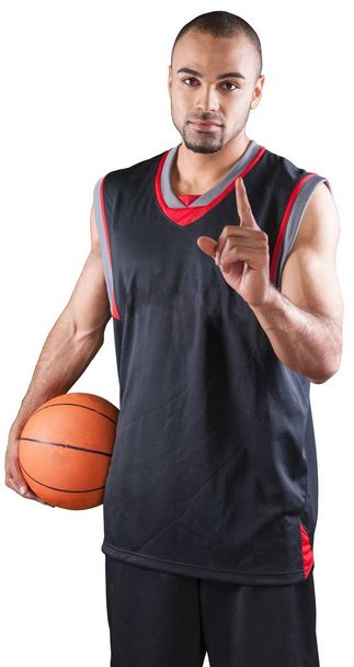 sporty man with basketball ball  - Фото, изображение