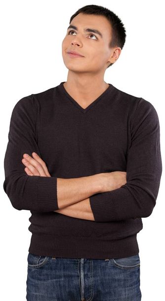 handsome man in black sweater - Foto, Imagem
