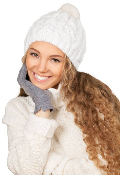  young woman in winter clothes - Fotó, kép