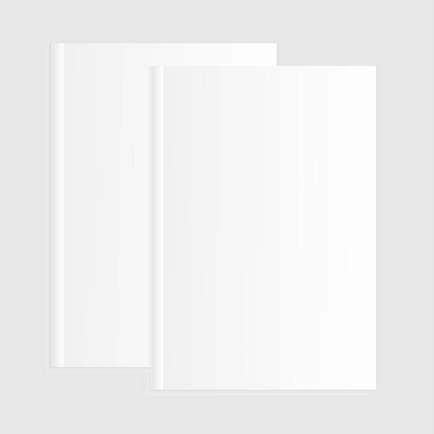 Blank empty magazine or book or booklet, brochure, catalog template on a gray background. - Vector, afbeelding