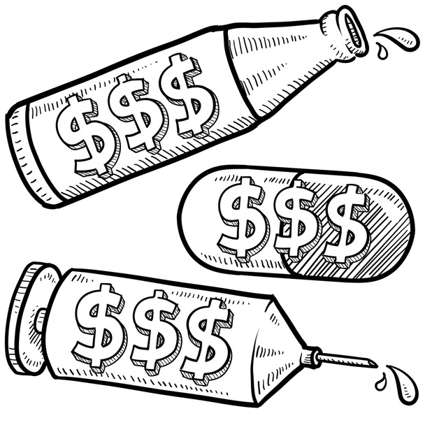 A kábítószerek és az alkohol vázlat költség - Fotó, kép