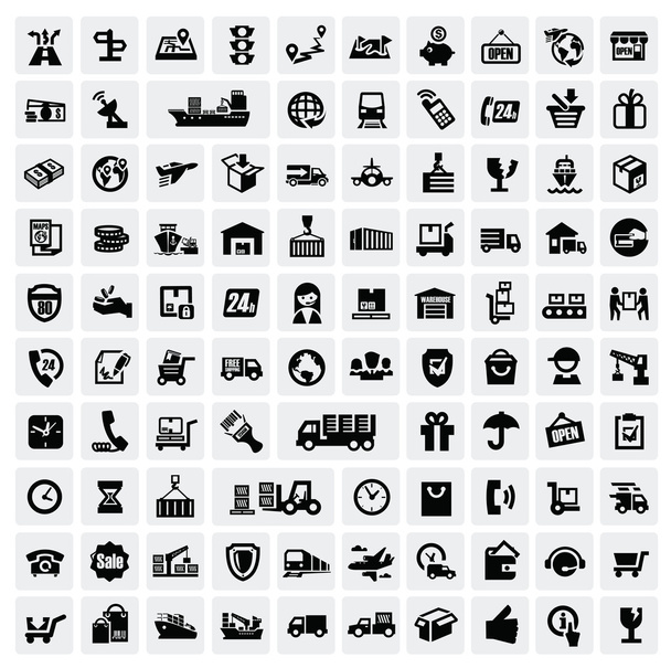 Symbole für Logistik und Versand - Vektor, Bild