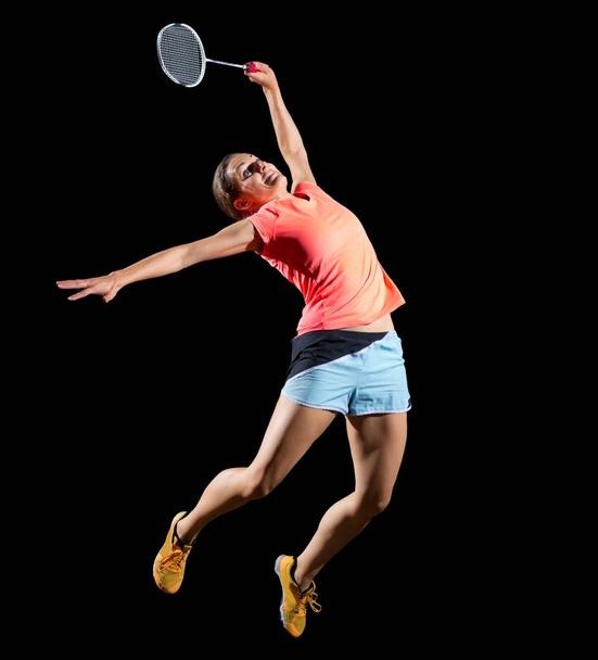 Woman badminton player (without shuttlecock ver) - Фото, изображение