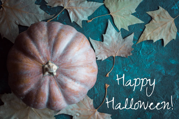 Feliz Halloween, calabaza, postal, otoño, hojas de otoño, halloween, fiesta, aquelarre, miedo, noche de todos los santos
 - Foto, imagen