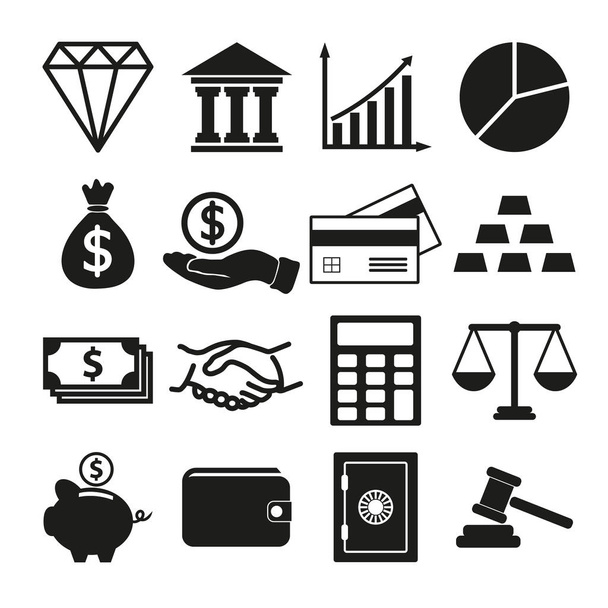 vector of Financial investment icon set - Vector, imagen