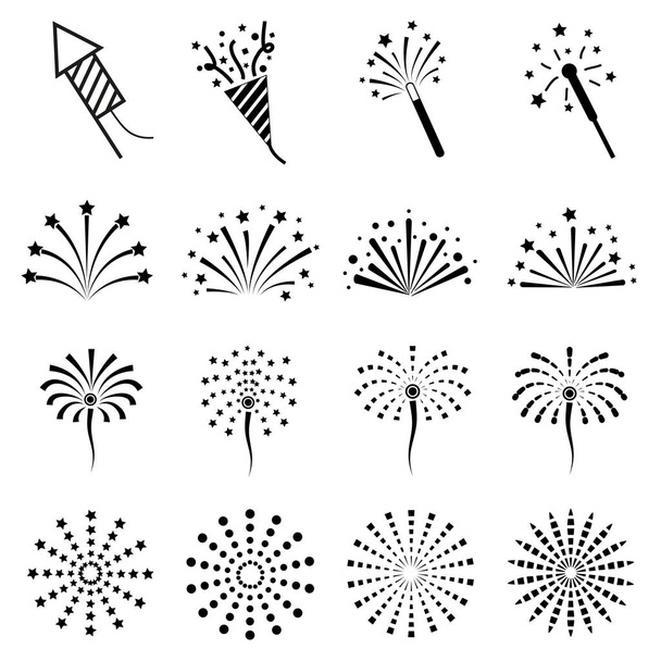 vetor do conjunto de ícones de fogo de artifício
 - Vetor, Imagem