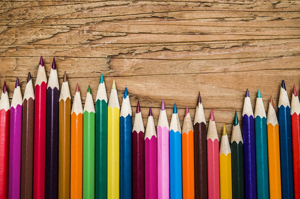 multicolored pencils on table. - Fotó, kép