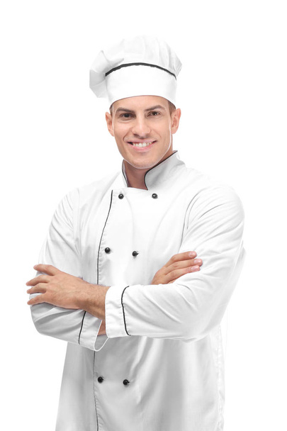 Male chef on white background - Foto, afbeelding