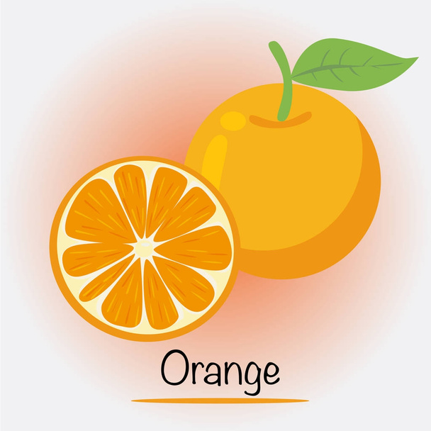 Orange Vector. Fruits and vegetables. - Vector, Image
