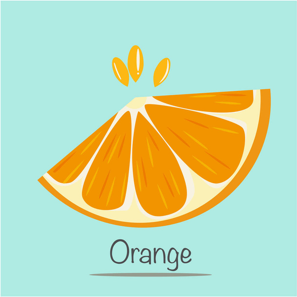Slice Orange With Blue Background. - Vektör, Görsel