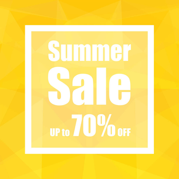 Summer Sale Up to 70% off with polygon abstract background style. design for a shop and sale banners. - Vektori, kuva