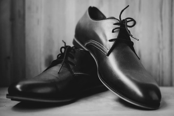 Kahverengi moda deri Erkek Ayakkabı - Fotoğraf, Görsel