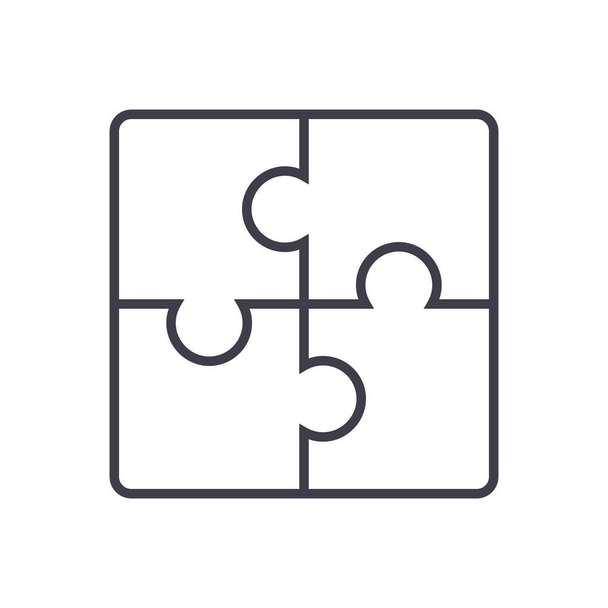 Puzzle-Vektor-Liniensymbol, Zeichen, Abbildung im Hintergrund, editierbare Striche - Vektor, Bild