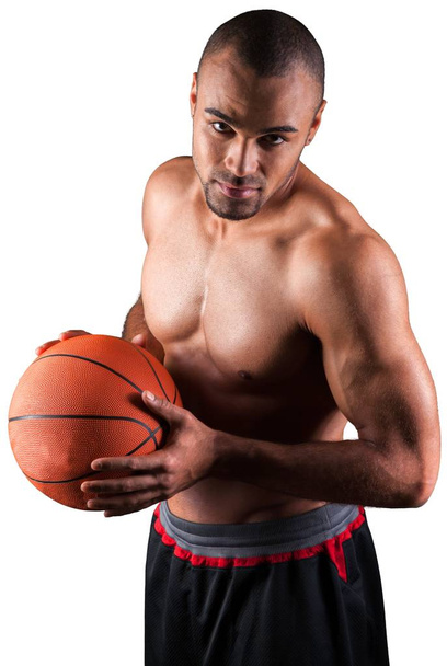 handsome sporty man with ball  - Foto, Imagen