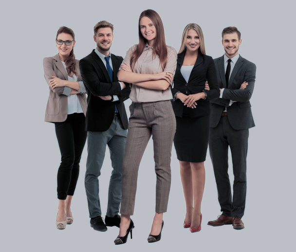 Group of smiling business people. Isolated over white background - Fotoğraf, Görsel