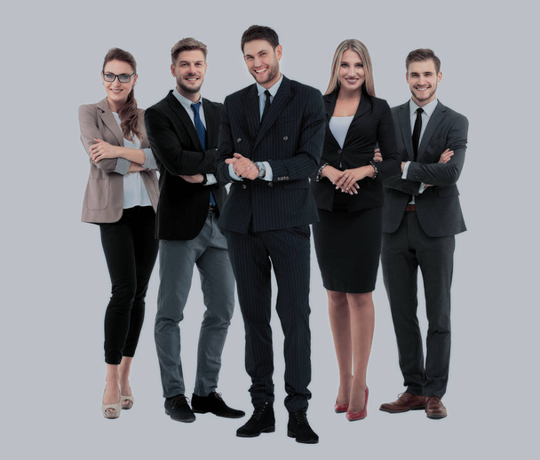 Group of smiling business people. Isolated over white background - Foto, afbeelding