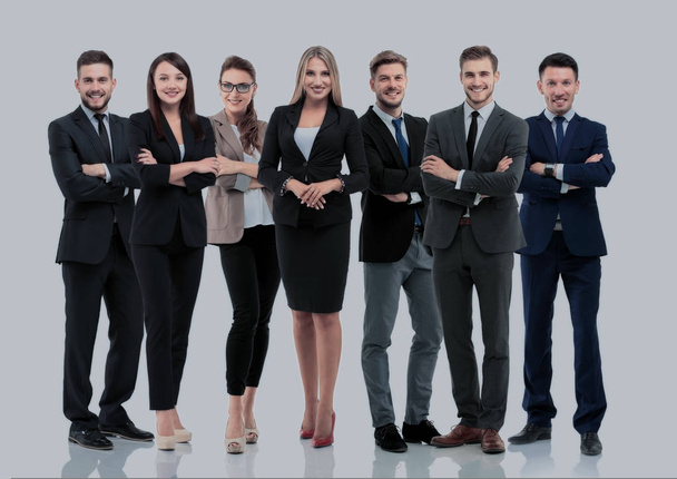 Группа улыбающихся бизнесменов. Изолированный на белом фоне - Фото, изображение