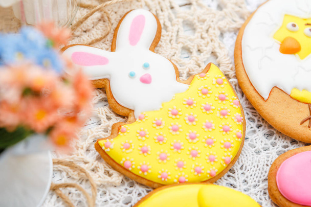 Beautiful glazed Easter cookies - Фото, изображение