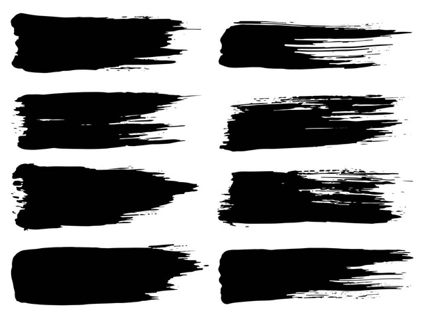 Coleção de traços de tinta preta grungy
 - Vetor, Imagem