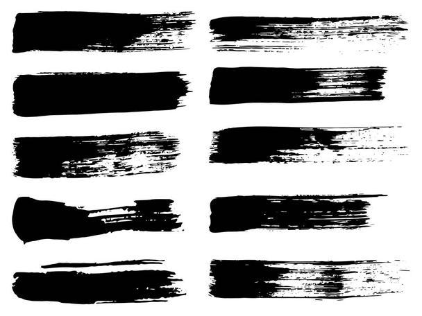 Collection de traits de peinture noir grunge
 - Photo, image