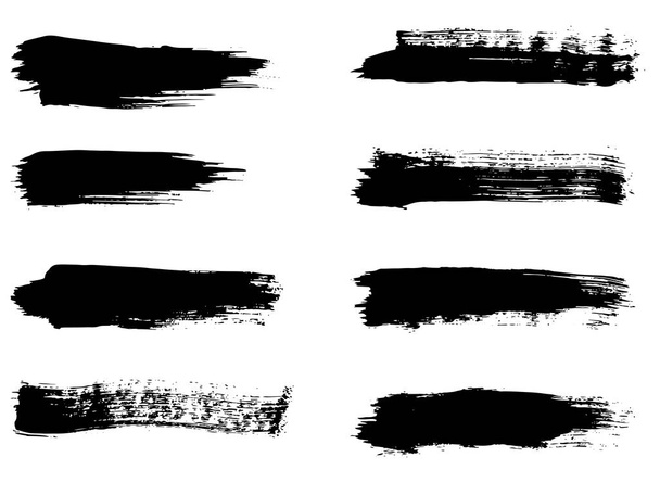 Gyűjteménye szutykos fekete ecsetvonás - Fotó, kép