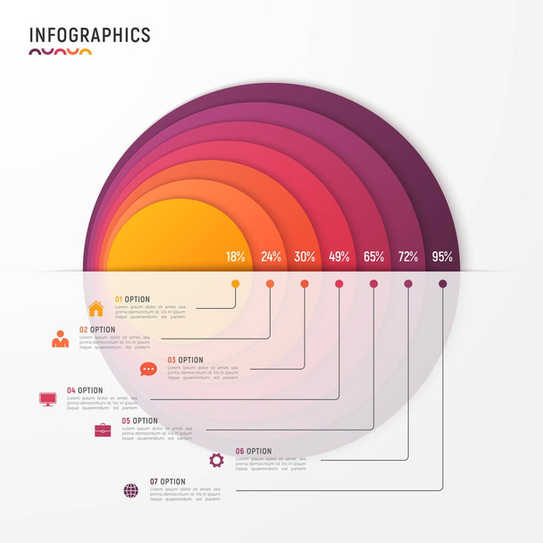 Vector circle chart infographic template for presentations, adve - Wektor, obraz