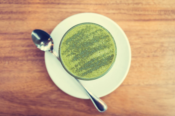 Gorący matcha zielonej herbaty latte cup - Zdjęcie, obraz