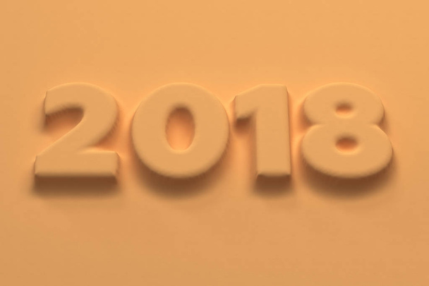 Orange 2018 number bas-relief - Photo, Image