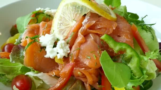 Smoked salmon salad  - Footage, Video