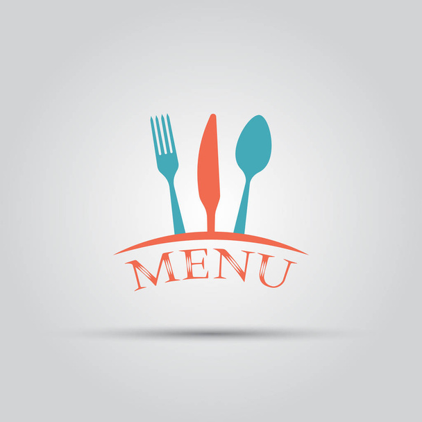 Cutlery isolated vector colored menu logo template - Vector, Image
