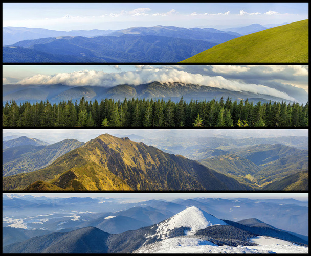 Collage montagne quatre saisons, plusieurs images de belle moun
 - Photo, image